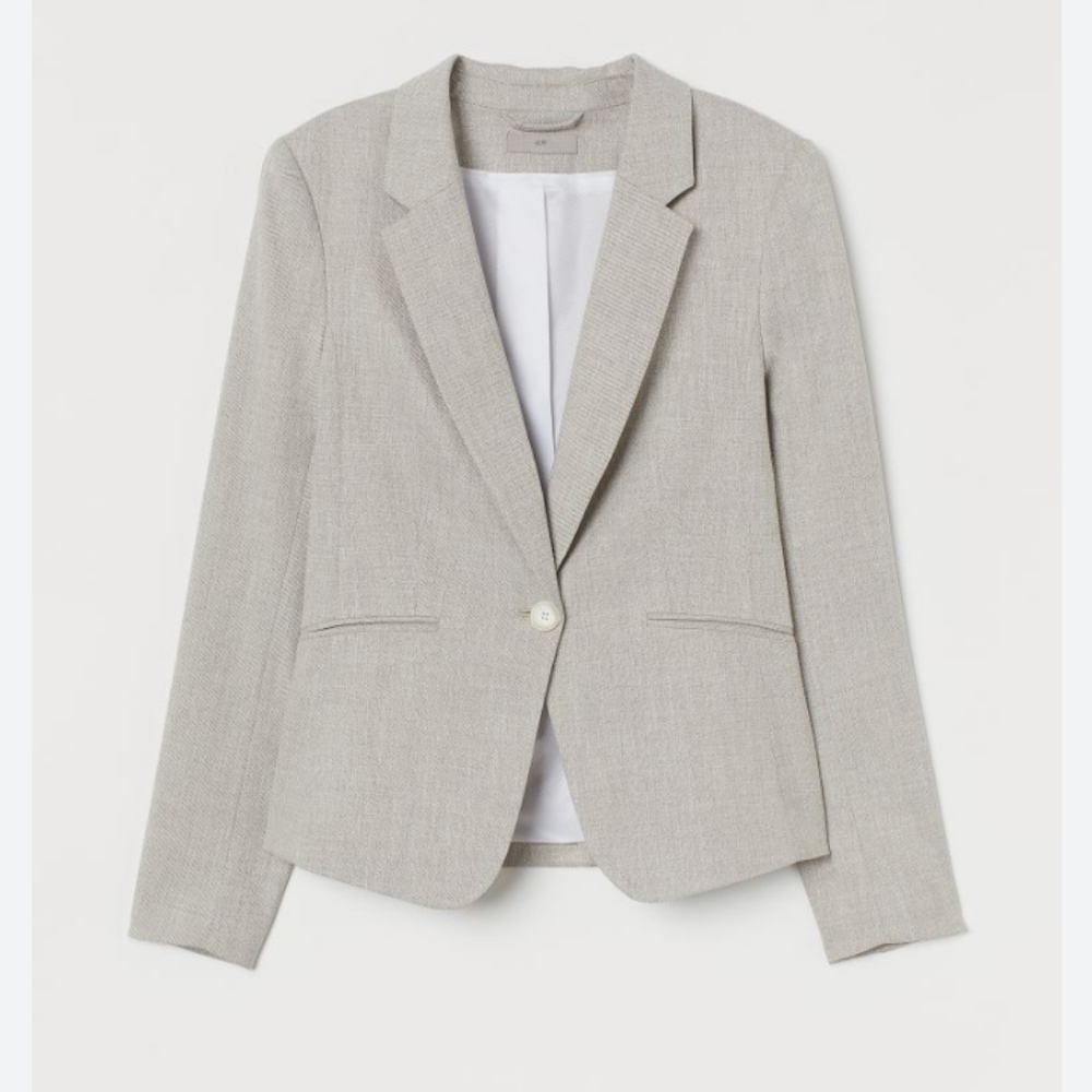 H&M Cream Beige Fitted Blazer Size 4